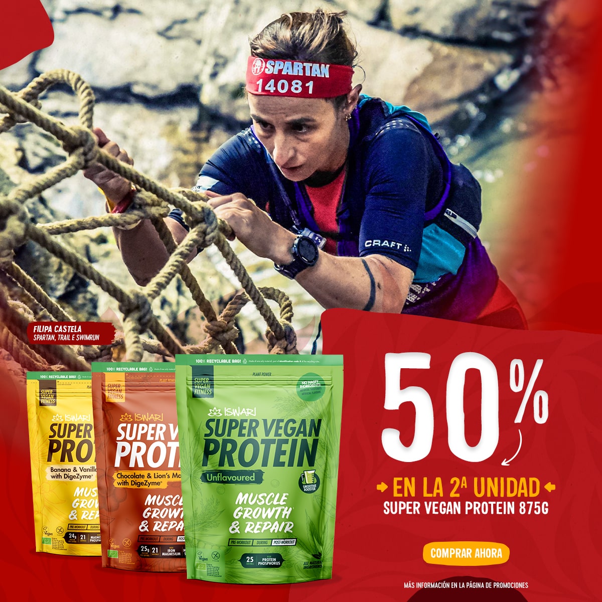 -50% en la 2ª un.- Super Vegan Protein 875g